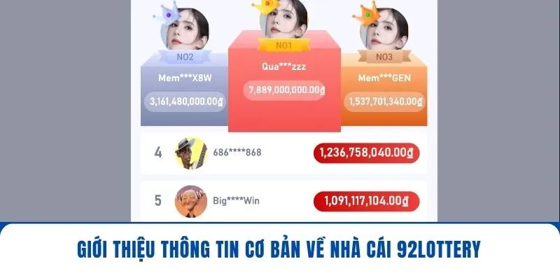 Giới thiệu thông tin cơ bản về nhà cái 92Lottery
